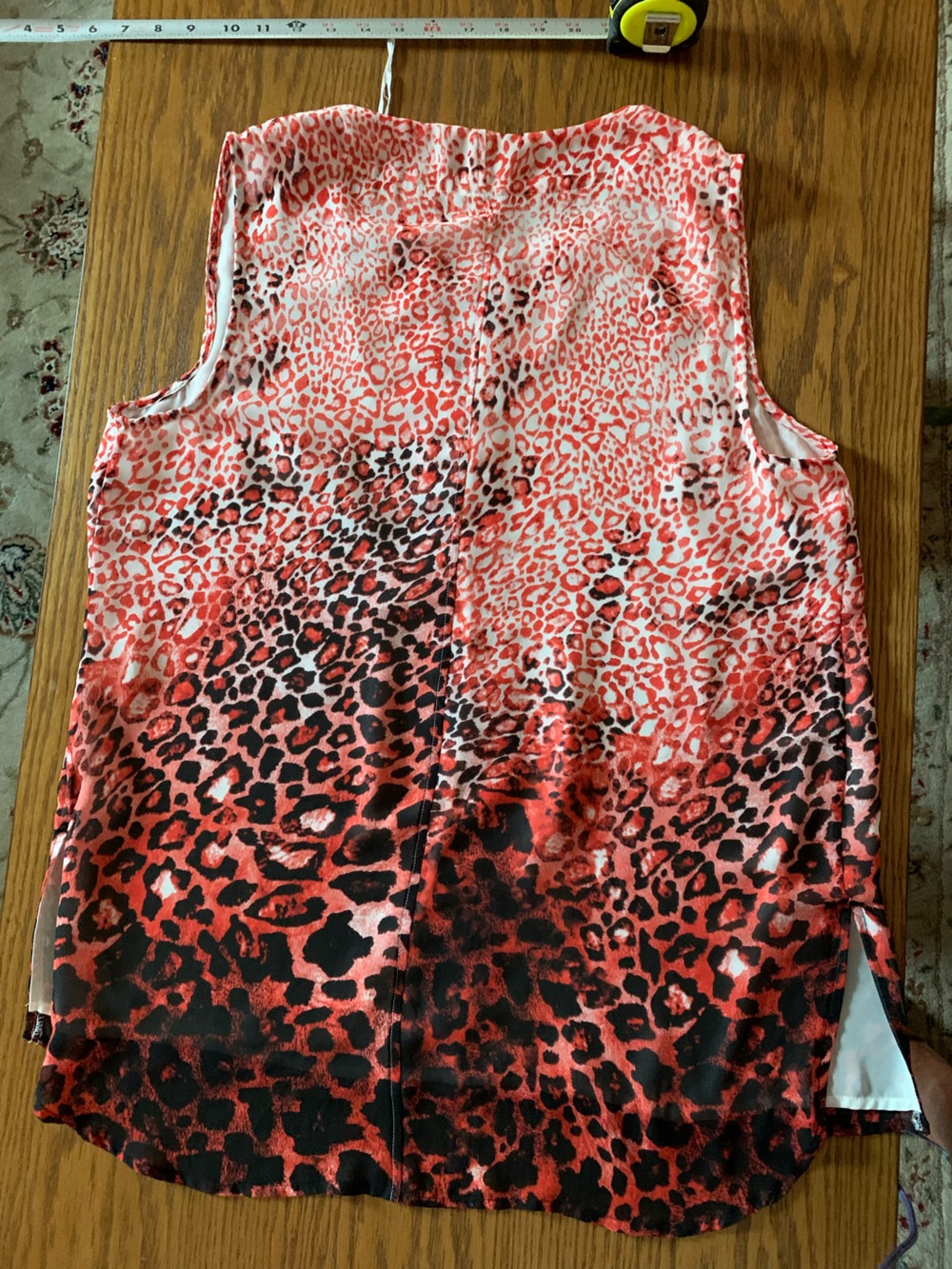Chaus Red Ombre Leopard Print Sleeveless Tunic - Picture 5 of 6